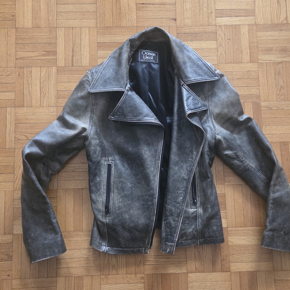 Women's Distressed Chocolate Brown Real Leather Asymmetrical Moto Bikers Jacket